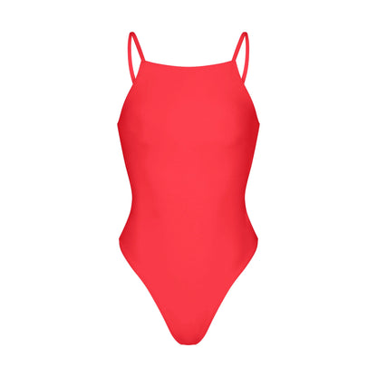 ICONIC SWIM HIGH NECK ONE PIECE | CARMINE