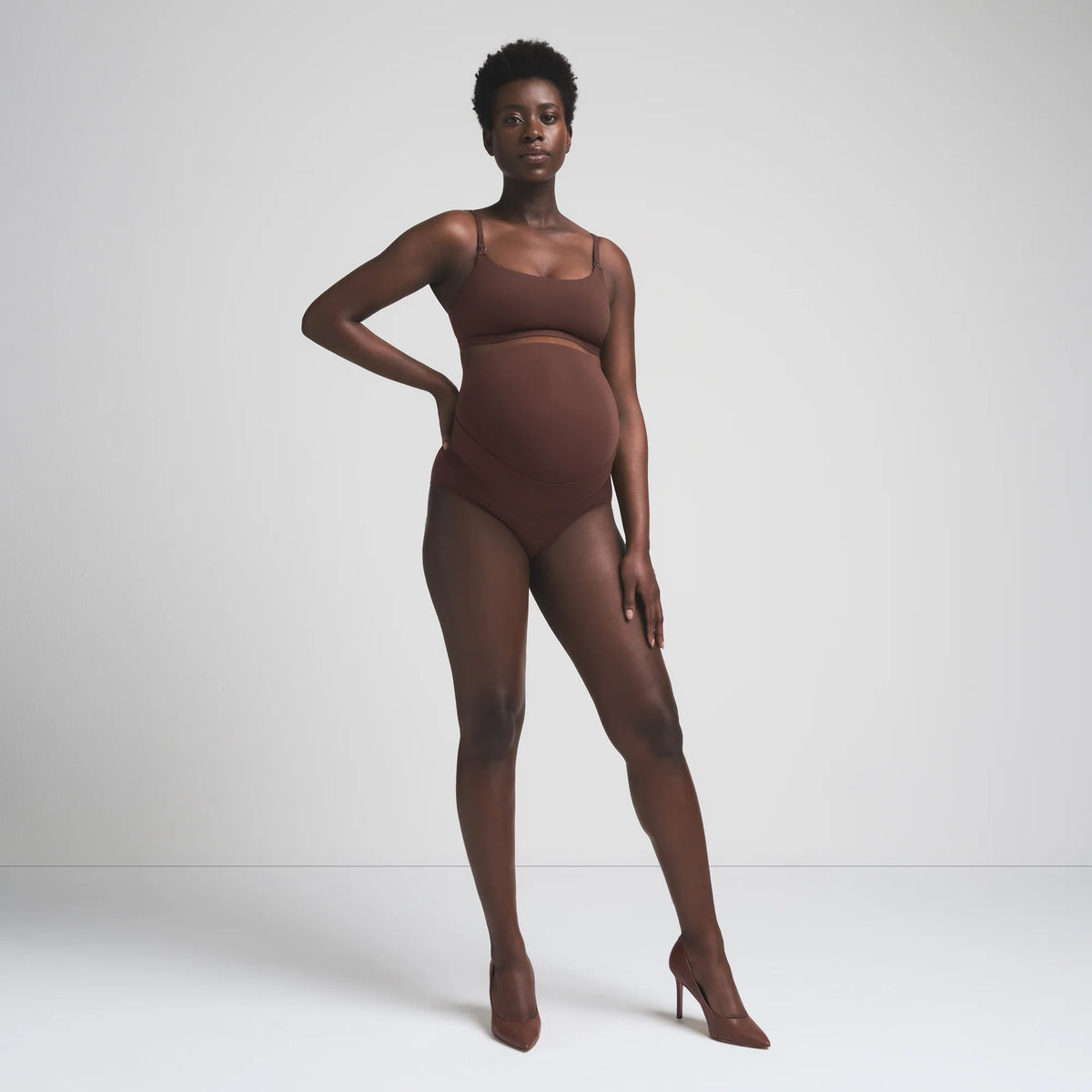 FITS EVERYBODY MATERNITY BANDED HIGH-WAISTED BRIEF | COCOA