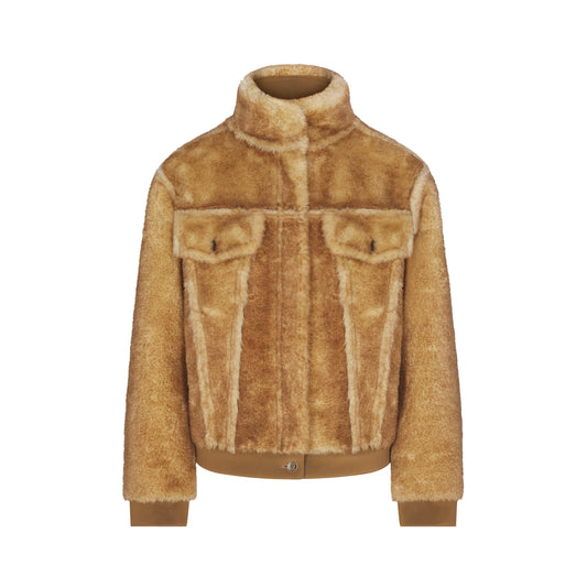 FAUX SHEARLING JACKET | TOASTED LATTE