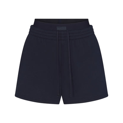 COTTON FLEECE DOUBLE WAISTBAND SHORT | NAVY