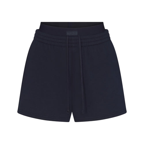 COTTON FLEECE DOUBLE WAISTBAND SHORT | NAVY