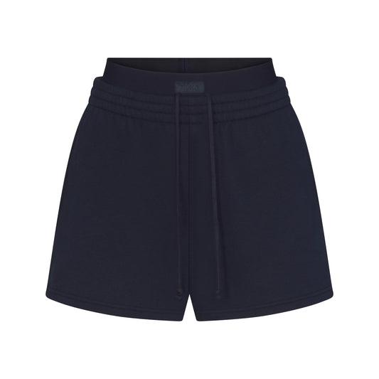 COTTON FLEECE DOUBLE WAISTBAND SHORT | NAVY