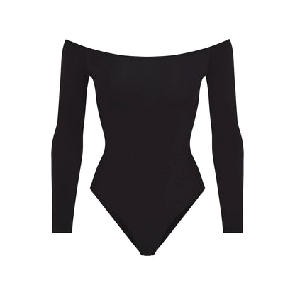 COTTON JERSEY OFF THE SHOULDER BODYSUIT | SOOT