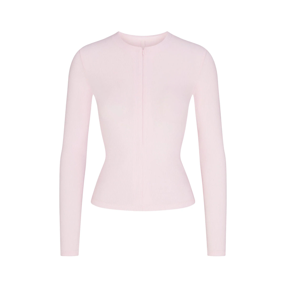 COTTON RIB ZIP UP TOP | CHERRY BLOSSOM