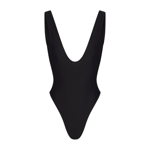 ICONIC SWIM PLUNGE ONE PIECE | OBSIDIAN