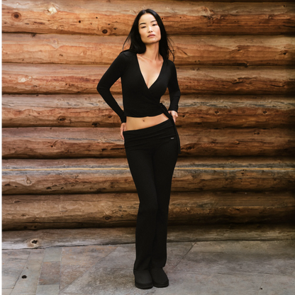 ESSENTIAL KNIT WRAP SWEATER | ONYX
