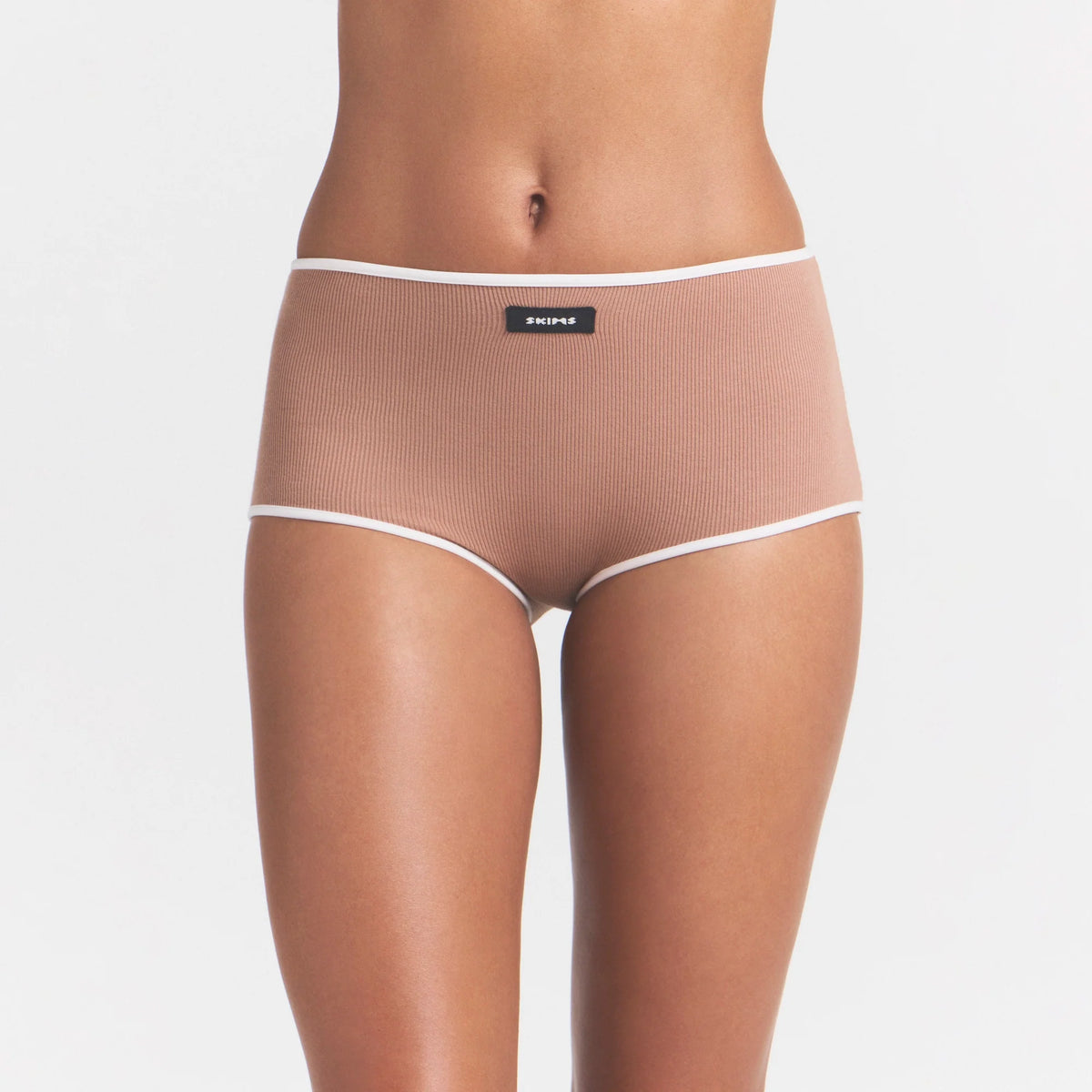 COTTON RIB BOY SHORT | SIENNA CONTRAST