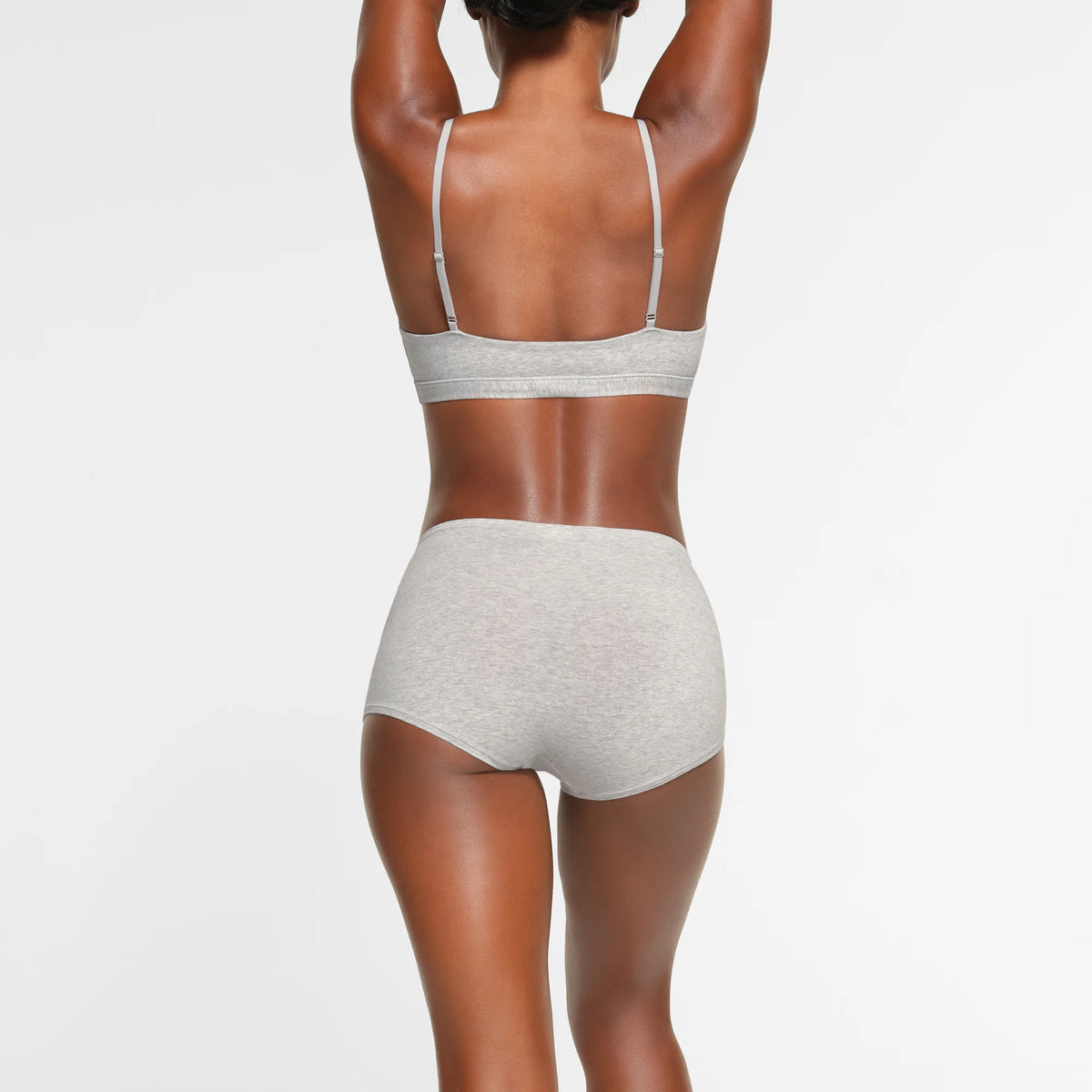 COTTON JERSEY BOY SHORT | LIGHT HEATHER GREY