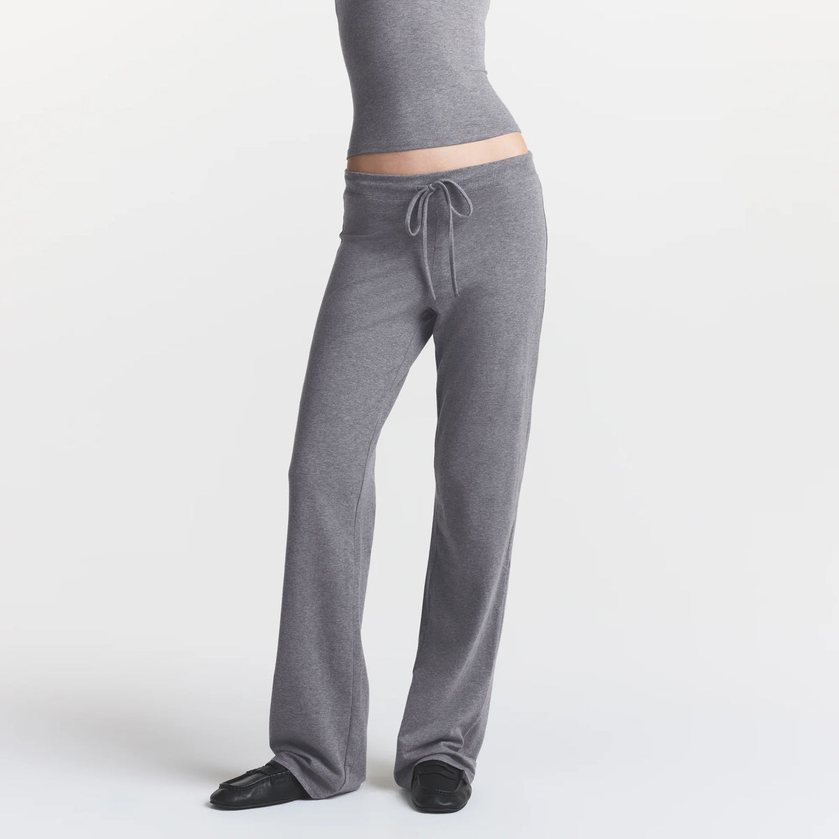 COTTON JERSEY STRAIGHT LEG PANT | DARK HEATHER GREY