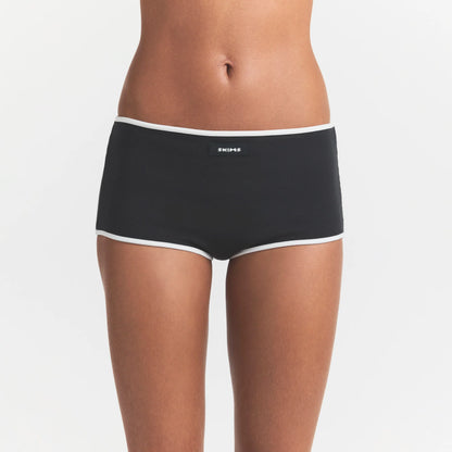COTTON RIB BOY SHORT | SOOT CONTRAST