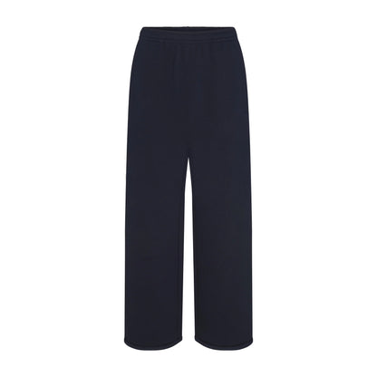 COTTON FLEECE OVERSIZED STRAIGHT LEG PANT | NAVY