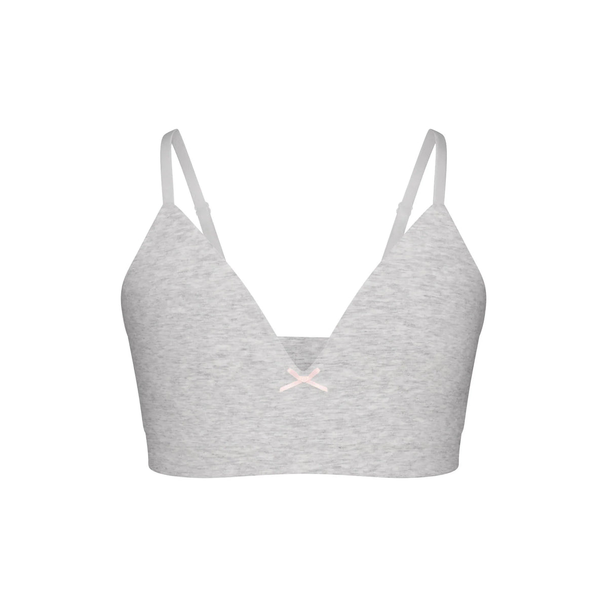 COTTON SEAMLESS JUNIORS TRAINING BRA 2-PACK | LIGHT HEATHER GREY AND SOOT