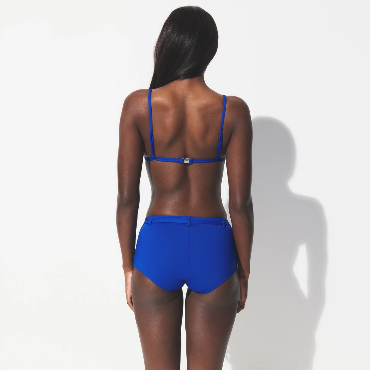 ICONIC SWIM BELTED BOY SHORT BIKINI BOTTOM | COBALT