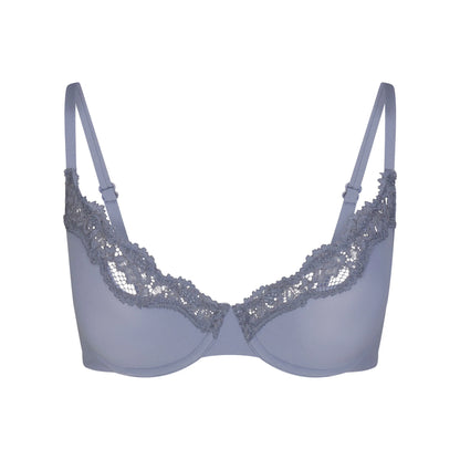 FITS EVERYBODY LACE UNLINED SCOOP BRA | SLATE TONAL
