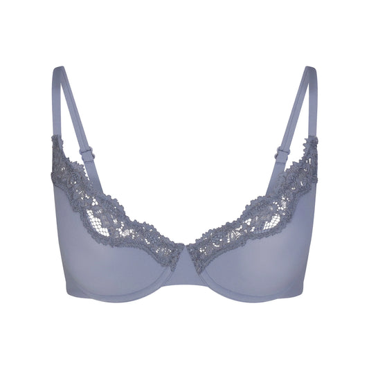 FITS EVERYBODY LACE UNLINED SCOOP BRA | SLATE TONAL