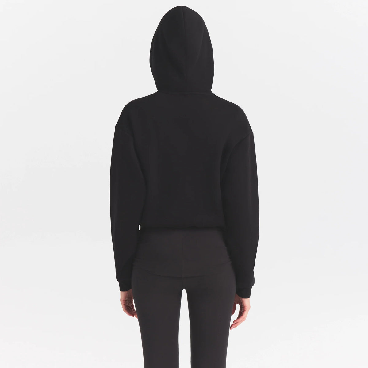 COTTON FLEECE HOODIE WITH EMBOSSED LOGO | ONYX