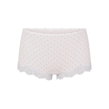 FITS EVERYBODY LACE BOY SHORT | SLATE PIN DOT PRINT