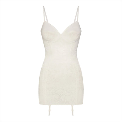 LACE SHAPEWEAR MINI SLIP DRESS | IVORY