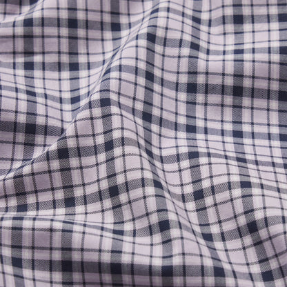 COTTON POPLIN SLEEP CROPPED BUTTON UP AND BLOOMER SET | IRIS MICA NAVY CHECK
