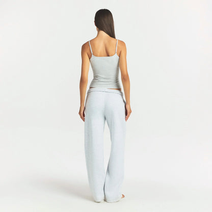 COTTON FLEECE STRAIGHT LEG PANT | LIGHT HEATHER GREY