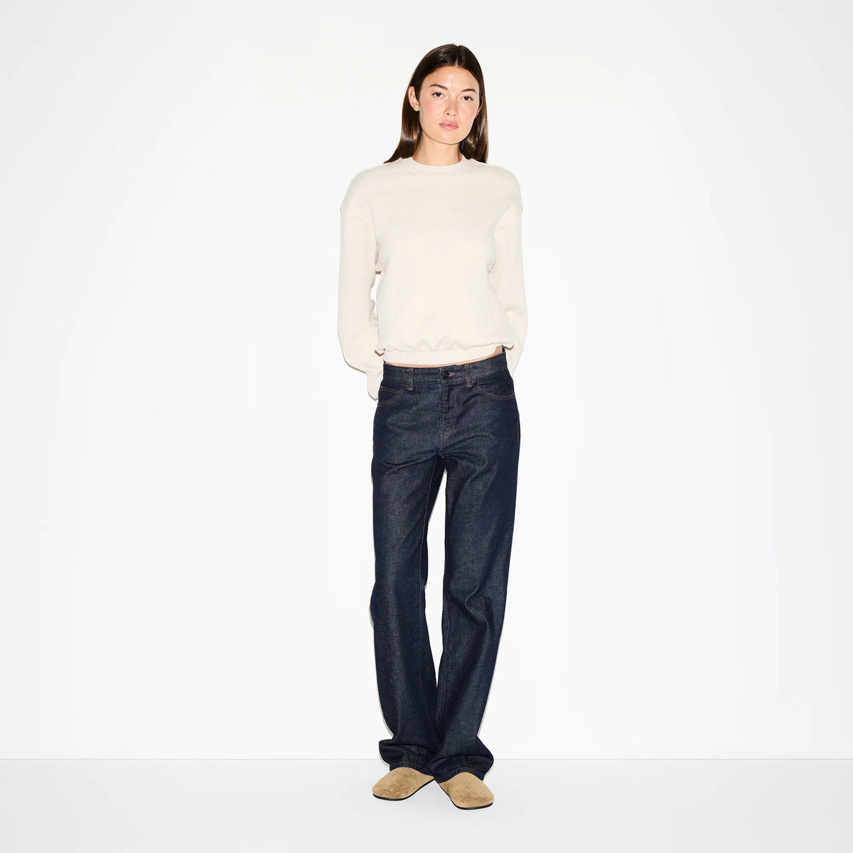 COTTON FLEECE CREWNECK | OATMEAL HEATHER