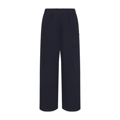 COTTON FLEECE STRAIGHT LEG PANT | NAVY