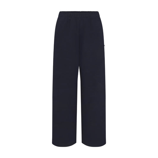 COTTON FLEECE STRAIGHT LEG PANT | NAVY
