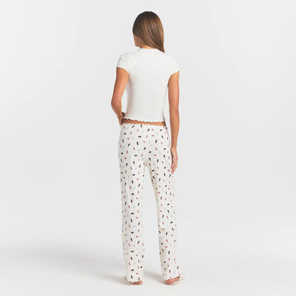 LOGO POINTELLE STRAIGHT LEG PANT | MARBLE TOSSED BUNNY