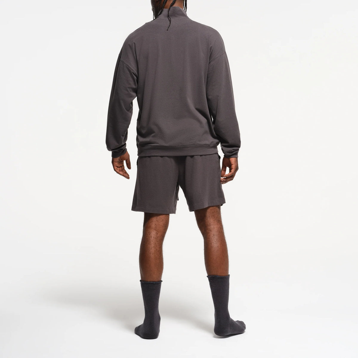 JERSEY LOUNGE MENS RELAXED QUARTER ZIP PULLOVER | ASH