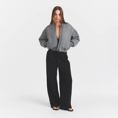 NEOPRENE OUTERWEAR REVERSIBLE BOMBER JACKET | DARK HEATHER GREY