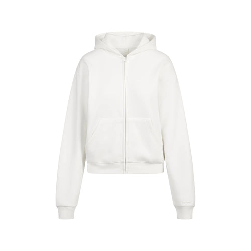 COTTON FLEECE ZIP UP HOODIE | MARBLE