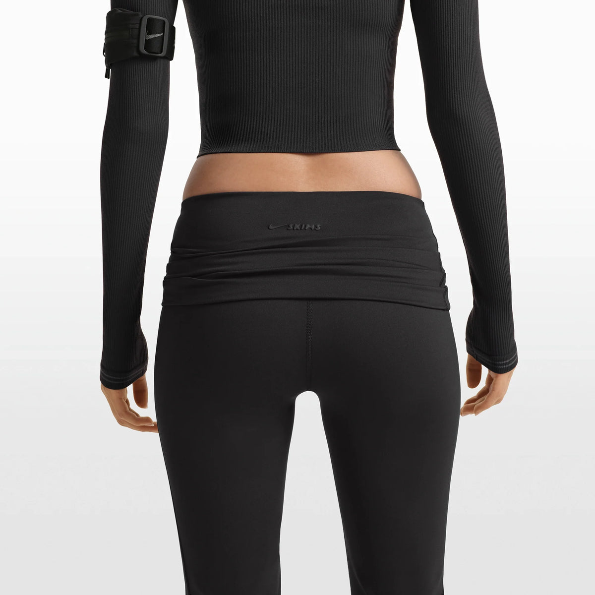 NikeSKIMS MATTE FOLDOVER SLIM FLARE LEGGING | OBSIDIAN