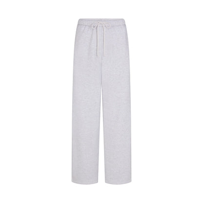 COTTON FLEECE STRAIGHT LEG PANT | LIGHT HEATHER GREY ARCHED SKIMS PLAID