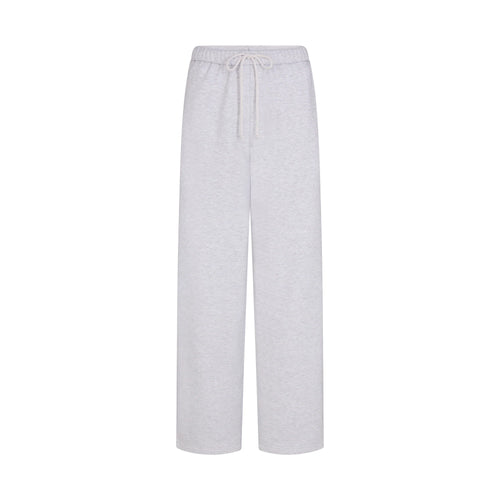 COTTON FLEECE STRAIGHT LEG PANT | LIGHT HEATHER GREY ARCHED SKIMS PLAID