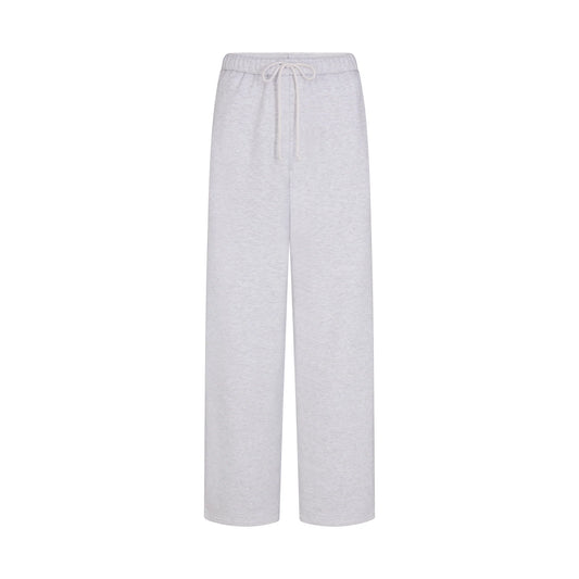 COTTON FLEECE OVERSIZED STRAIGHT LEG PANT | LIGHT HEATHER GREY