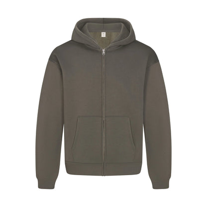 FLEECE LOUNGE MENS RELAXED ZIP UP HOODIE | JUNGLE