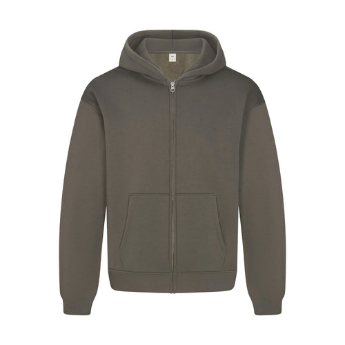 FLEECE LOUNGE MENS RELAXED ZIP UP HOODIE | JUNGLE