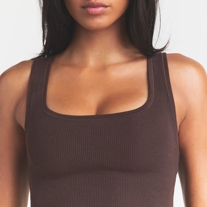 COTTON RIB TANK | ESPRESSO
