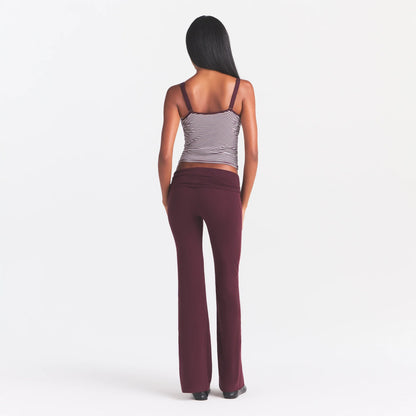 COTTON JERSEY FOLDOVER PANT | CURRANT