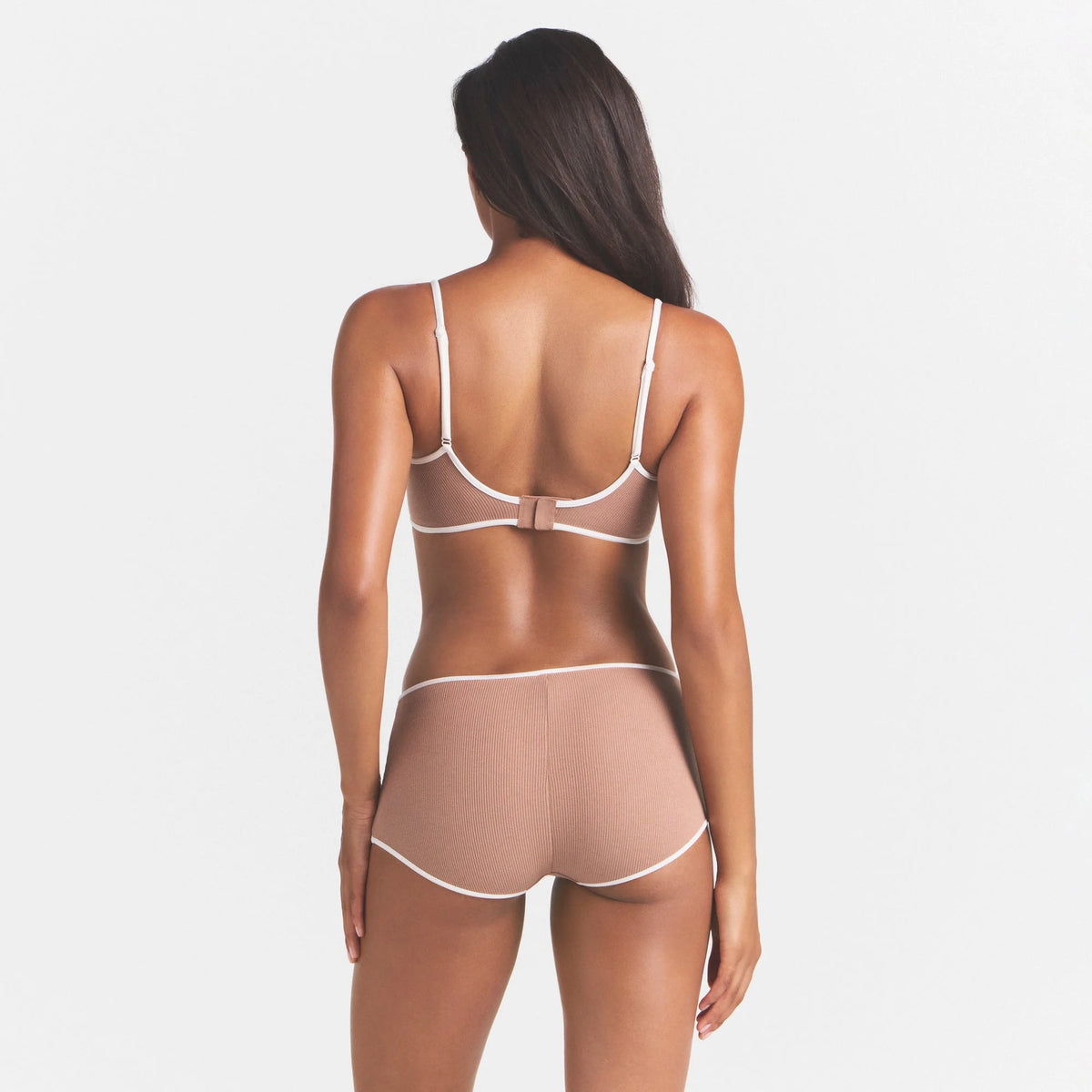 COTTON RIB BOY SHORT | SIENNA CONTRAST