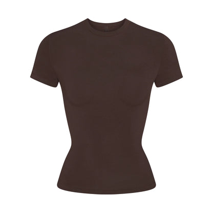 COTTON JERSEY T-SHIRT | ESPRESSO