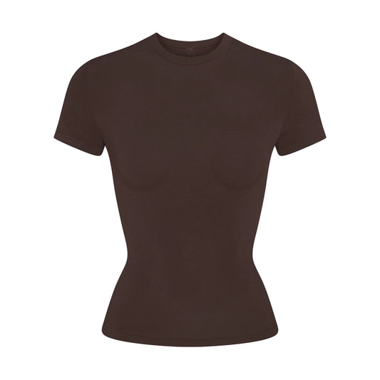 COTTON JERSEY T-SHIRT | ESPRESSO