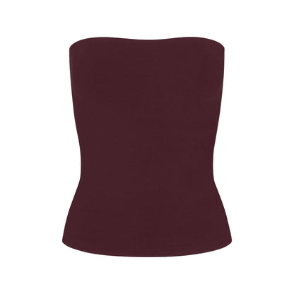 COTTON JERSEY TUBE TOP | CURRANT
