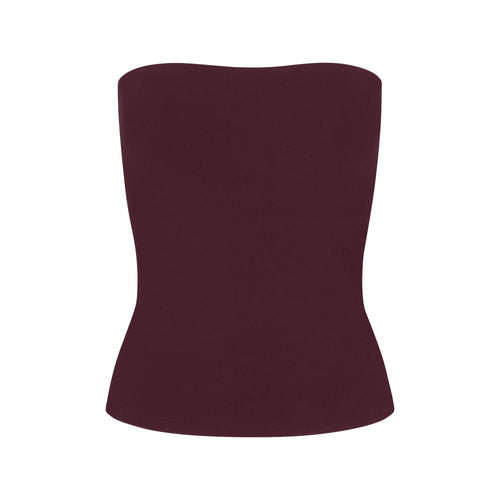 COTTON JERSEY TUBE TOP | CURRANT