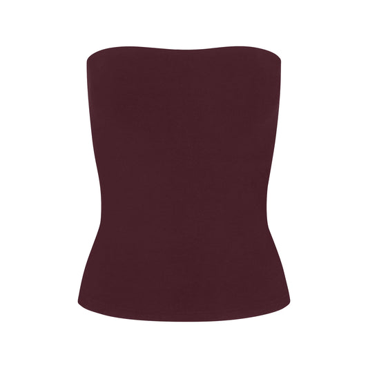 COTTON JERSEY TUBE TOP | CURRANT