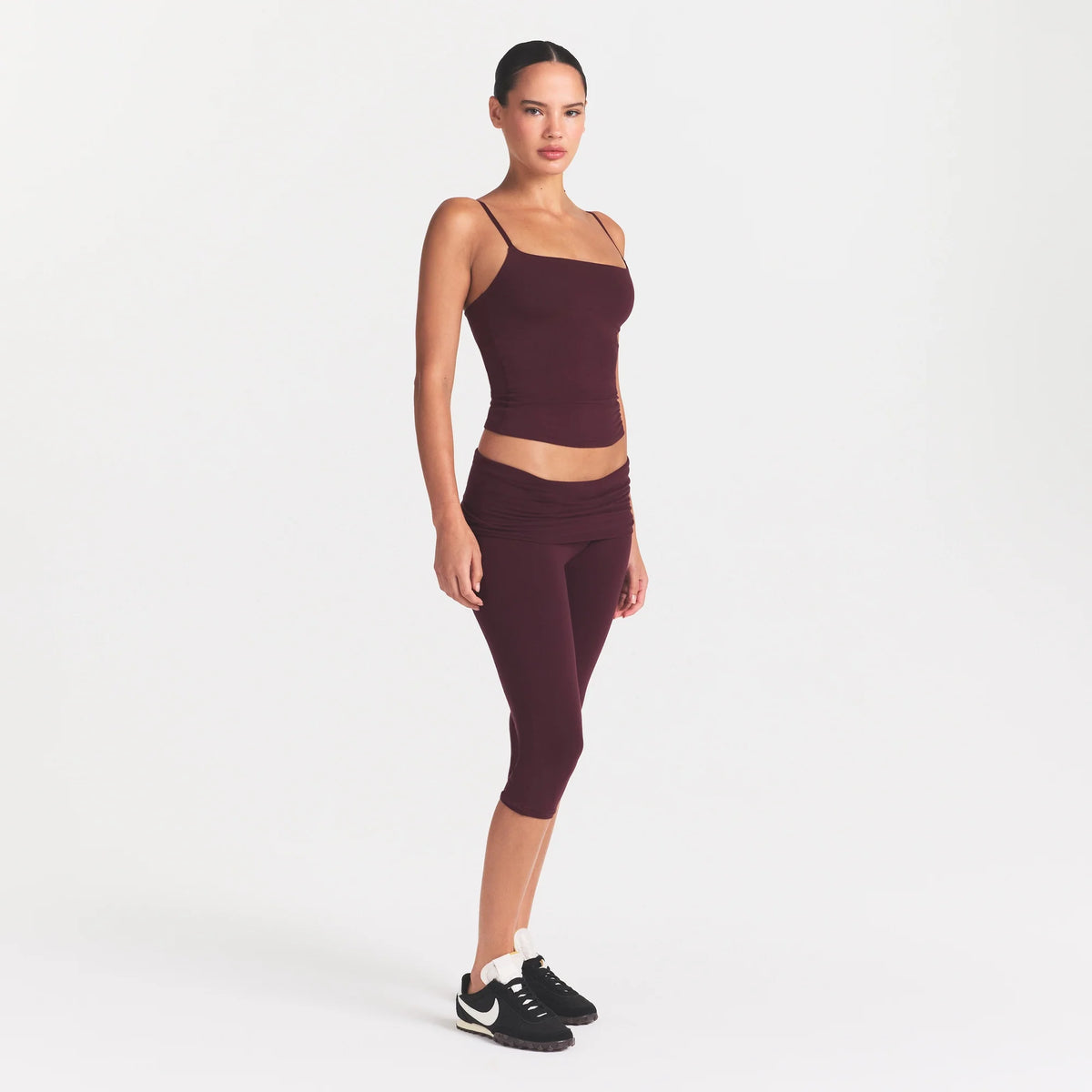 COTTON JERSEY FOLDOVER CAPRI | CURRANT