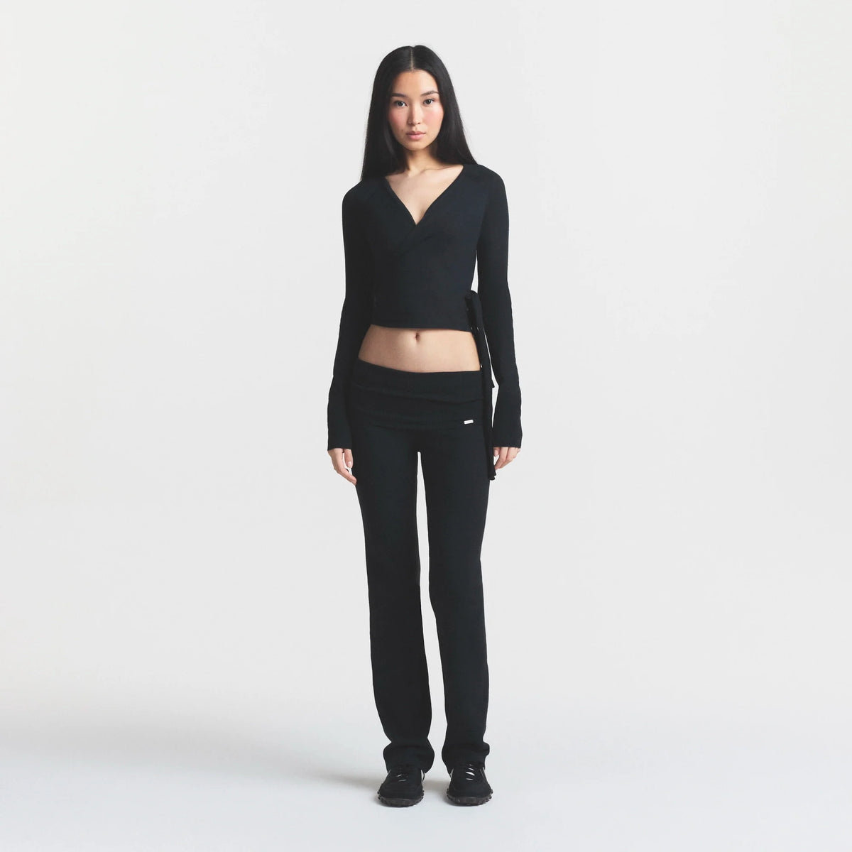 ESSENTIAL KNIT WRAP SWEATER | ONYX