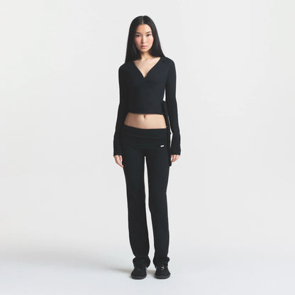 ESSENTIAL KNIT WRAP SWEATER | ONYX