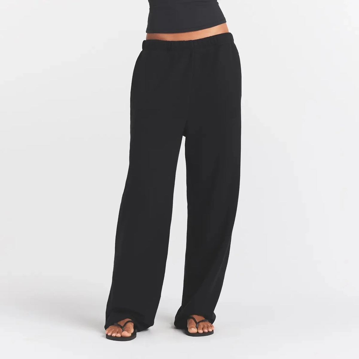 COTTON FLEECE STRAIGHT LEG PANT | ONYX