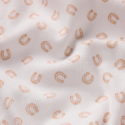 COTTON RIB LOOSE BOXER | OCHRE HORSESHOE PRINT